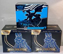 Pokemon TCG Mega Evolution Lucario Elite Trainer Box and Black Bolt ETB LOT OF 3 - Image 1