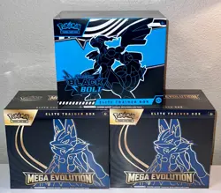Pokemon TCG Mega Evolution Lucario Elite Trainer Box and Black Bolt ETB LOT OF 3 - Image 5