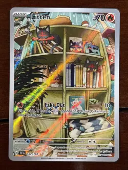Pokemon Temporal Forces Litten 167/162 Illustration Rare Holo - Image 1