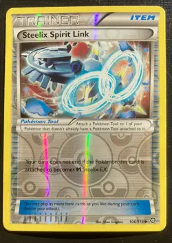 Steelix Spirit Link 106/114 Pokemon Steam Siege Reverse Holo Trainer TCG LP - Image 1