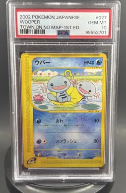 2002 POKEMON JAPANESE THE TOWN ON NO MAP 1ST EDITION #027 WOOPER PSA 10 GEM MT - Image 1