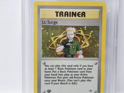 POKEMON GYM HEROES 1ST EDITION LT SURGE TRAINER HOLO BGS 9.5 NICE!!!!! - Image 4