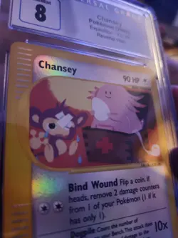 2002 Pokemon Expedition Chansey Reverse Holo eReader 72/165 PSA CGC 8 (POP 11) - Image 1