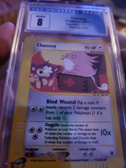 2002 Pokemon Expedition Chansey Reverse Holo eReader 72/165 PSA CGC 8 (POP 11) - Image 2