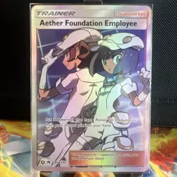 Pokemon TCG Aether Foundation Employee Hidden Fates SV81/SV94 Holo Full Art - Image 1