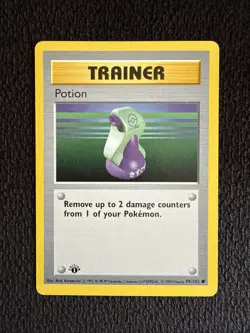 Pokemon TCG Potion 94/102 Base Set Shadowless 1st Edition LP - Image 1