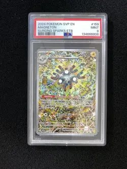 2024 Pokemon TCG EN Surging Sparks ETB SVP EN 159 Magneton Holo PSA 9 #2 WS48 - Image 1