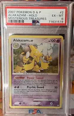 Alakazam 2/123 Pokemon Mysterious Treasures Holo Graded PSA 6 - Image 1