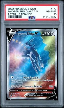 2022 POKEMON SWSH ASTRAL RADIANCE #177 FULL ART/ORIGIN FORME DIALGA V PSA 10 - Image 1