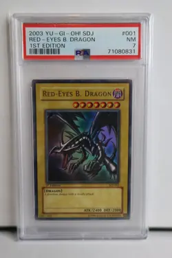 Yu-Gi-Oh! Red-Eyes B. Dragon Black SDJ-001 1st Edition PSA 7 Ultra Rare - Image 1
