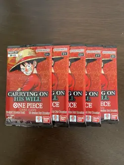 One Piece Carrying On His Will OP-13 Five 5 Booster Packs Lot English F - Image 1