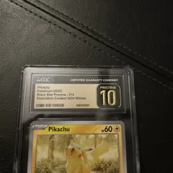 CGC Pristine 10 Pikachu Pokemon Card #214 Black Star Promo Illustration Contest - Image 2
