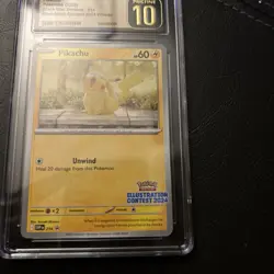 CGC Pristine 10 Pikachu Pokemon Card #214 Black Star Promo Illustration Contest - Image 4