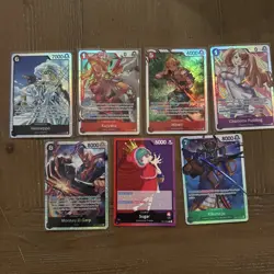 One Piece card game LOT of x 7 cards English NM SR L - Image 1