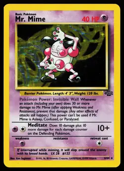 Mr. Mime 6/64 Holo Rare Jungle Pokemon Card - Image 1