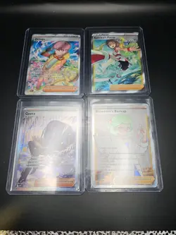 Pokemon TCG 4 Card Lot Trainer . Geeta, Ortega, Korrinas Focus, Roseannes Backup - Image 1