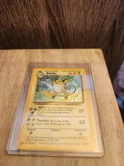Raichu Holo Foil Base Set Unlimited Pokemon Card 14/102 1999 - Image 1