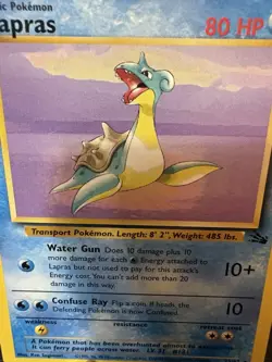 Lapras 25/62 Fossil Non Holo Rare WOTC 1999 Pokemon Card LP - Image 2