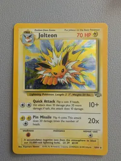 Pokemon Jolteon Jungle Holo Rare 4/64 1999 Stage 1 70 HP Card - Image 1