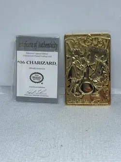 Pokemon 23k Gold Plated Charizard Burger King 1999 Pokeball Trading Card LP - Image 1