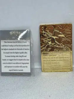 Pokemon 23k Gold Plated Charizard Burger King 1999 Pokeball Trading Card LP - Image 2