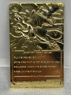 Pokemon 23k Gold Plated Charizard Burger King 1999 Pokeball Trading Card LP - Image 3