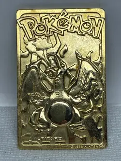 Pokemon 23k Gold Plated Charizard Burger King 1999 Pokeball Trading Card LP - Image 4