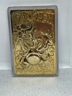 Pokemon 23k Gold Plated Charizard Burger King 1999 Pokeball Trading Card LP - Image 5