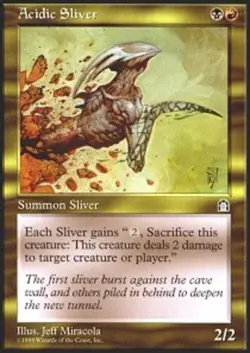4x Acidic Sliver ~ Heavily Played Stronghold MTG Magic x4 4 UltimateMTG Playset - Image 1