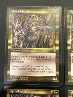 4x MTG Magic the Gathering Spined Sliver Stronghold LP - Image 2