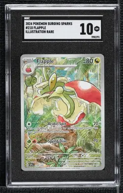 Flapple Illustration Rare Pokemon SV08: Surging Sparks SGC 10 GEM - Image 1