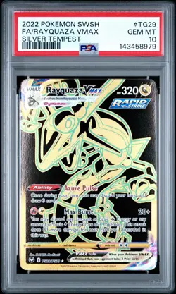 Pokemon TCG Rayquaza VMAX TG29/TG30 SWSH Silver Tempest PSA 10 - Image 1