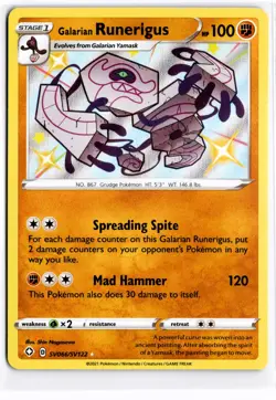 2021 TCG Pokemon #SV066/SV122 Galarian Runerigus Holo Shining Fates Shiny Vault - Image 1