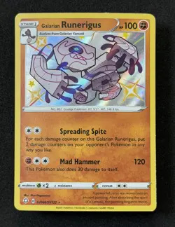 2021 TCG Pokemon #SV066/SV122 Galarian Runerigus Holo Shining Fates Shiny Vault - Image 2