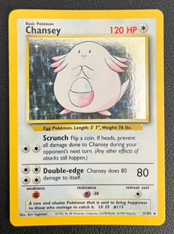 Pokemon Chansey Base Set 003/102 Holo Rare Basic 120 HP English - Image 1
