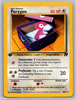 Porygon - 1st Edition - 48/82 Team Rocket - Pokemon TCG - 2000 - Image 1