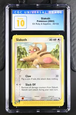 2003 Pokemon EX Ruby & Sapphire Slakoth #45 CGC 10 PRISTINE LOW POP - Image 1