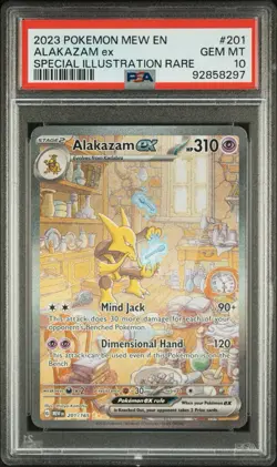 PSA 10 GEM MINT Alakazam ex 201/165 Sv: Scarlet & Violet 151 Holo SIR Pokemon - Image 1