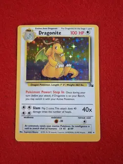 1999 WOTC POKEMON TCG FOSSIL SET RARE HOLO DRAGONITE 4/62 - Image 2