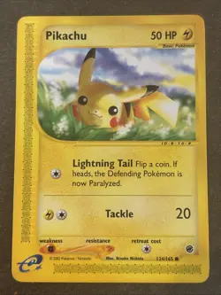 Pikachu 124/165 Expedition Base Set Regular Pokemon TCG LP - Image 1