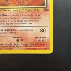 Pokemon TCG Vintage Non Holo Rare Fossil Moltres WotC 1999 - Image 4