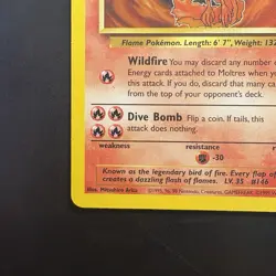 Pokemon TCG Vintage Non Holo Rare Fossil Moltres WotC 1999 - Image 5