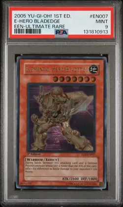 2005 YU-GI-OH! ELEMENTAL ENERGY 1ST ED #EN007 ELEMENTAL HERO BLADEDGE PSA 9 - Image 1