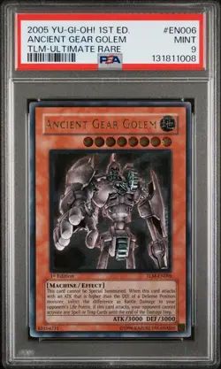 2005 YU-GI-OH! TLM-THE LOST MILLENNIUM #EN006 ANCIENT GEAR GOLEM PSA 9 - Image 1