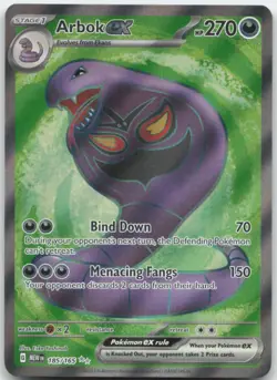 Arbok ex 185/165 SV: Scarlet & Violet 151 MEWen English Pokemon Card NM - Image 1