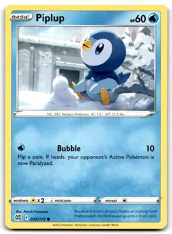 2022 Sword & Shield - Brilliant Stars Pokemon Trading Card #35 Piplup - Image 1