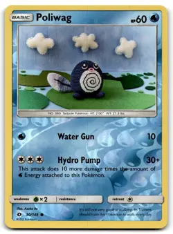 2017 Sun & Moon Pokemon Trading Card #30 Poliwag Reverse Holo TCG - Image 1