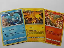3 Card Set - Articuno 036/195 Moltres 021/172 Zapdos 048/185 Cosmos Holo Pokemon - Image 1