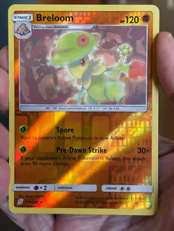 POKEMON BRELOOM 108/236 UNCOMMON REVERSE UNIFIED MINDS HOLOFOIL NM CARD - Image 1