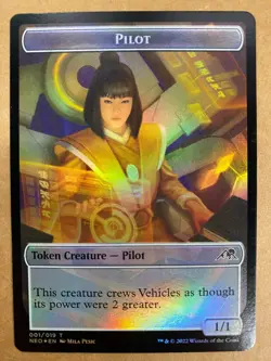 MTG 1x FOIL Pilot / Spirit Token Kamigawa: Neon Dynasty Magic Gathering x1 NM - Image 1